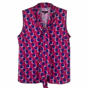 Bar III Geo Print Tie-Neck Blouse – Size 2X (NWT)